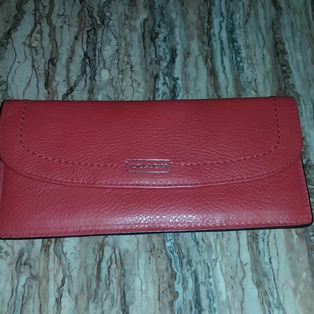 Orange leather Coach wallet